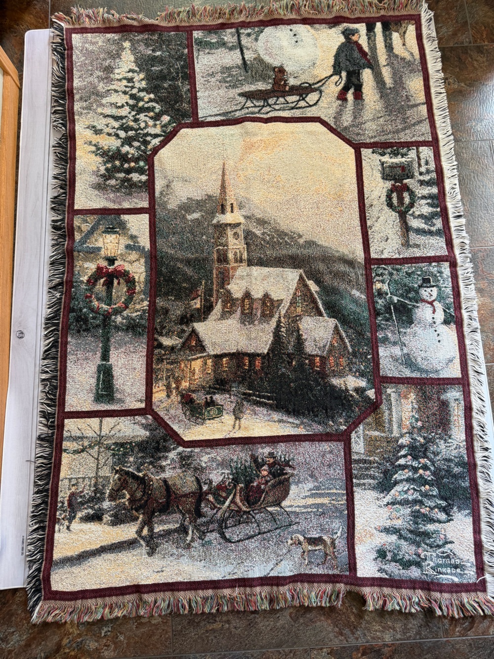 Thomas Kinkade Painter of Light cotton woven tapestry throw by Crown Crafts USA